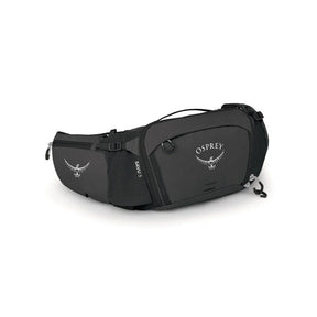 Osprey Savu 5 cintura da ciclismo con capacità 5 litri e tasche per borracce a scomparsa. Marsupio ergonomico per mountain bike con schienale traspirante AirScape e ampi scomparti per attrezzi e snack, ideale per escursioni e trail.