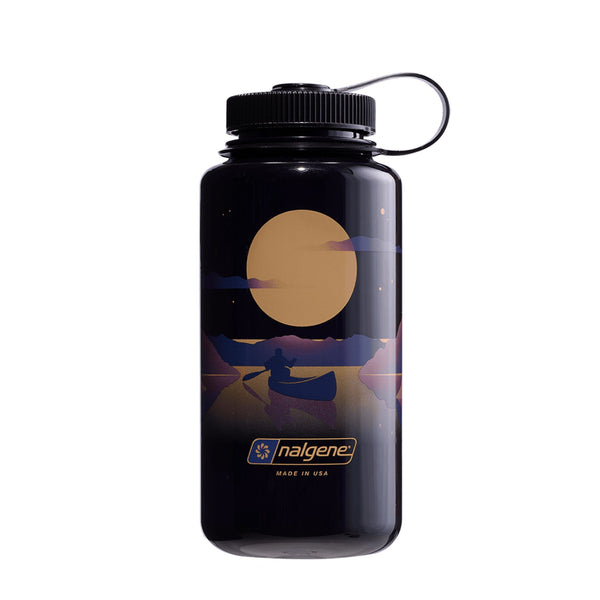 NALGENE | WIDE MOUTH NEGATIVE LANDSCAPE PRINT BOTTLE Odyssey Grey with Moonset - Borraccia a bocca larga 0.94 L in edizione limitata