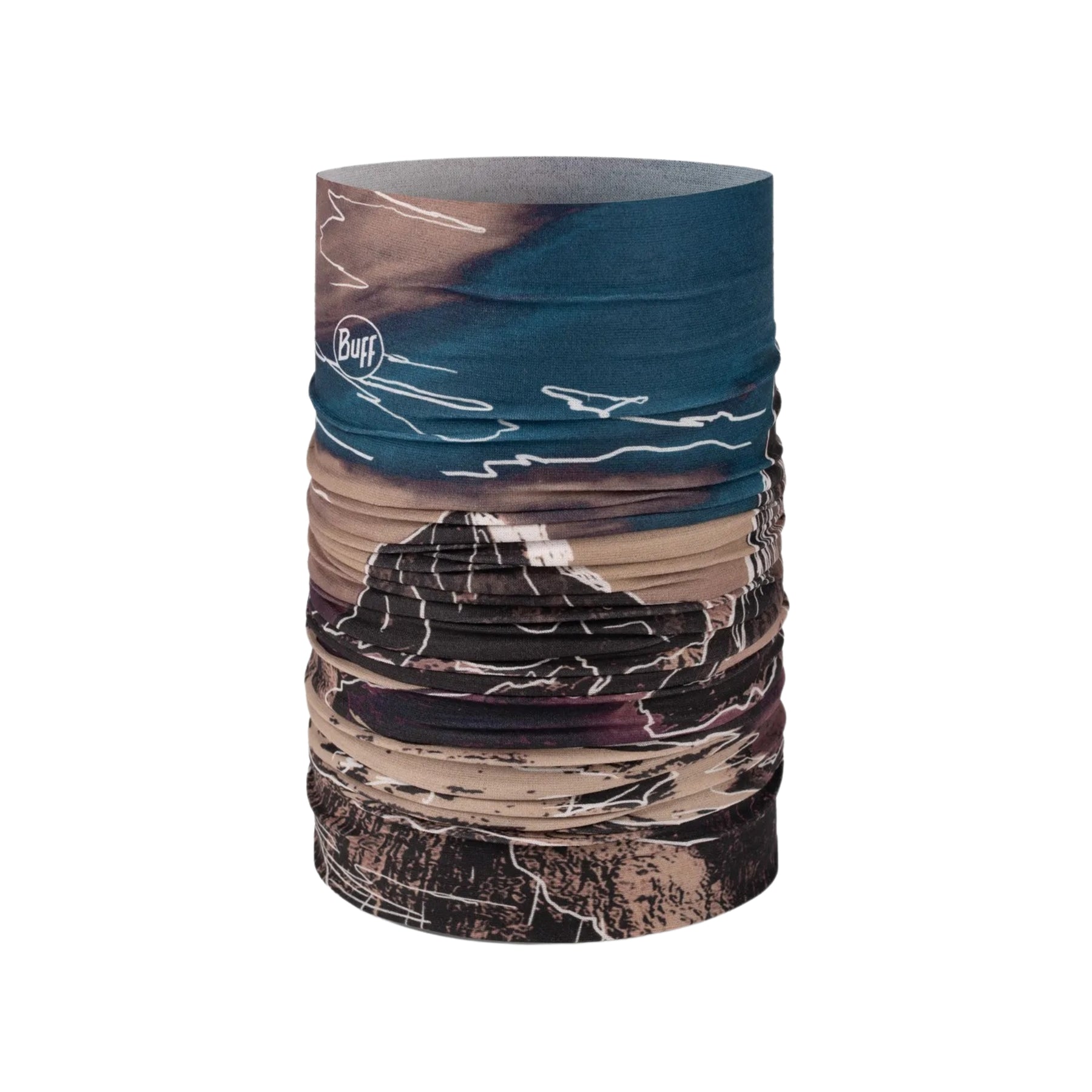 Buff Coolnet UV Neckwear Insect Shield TEROY MULTI scaldacollo multifunzionale repellente per insetti con protezione solare UPF 50+. Fascia elastica traspirante senza cuciture con logo visibile, ideale per trekking e attività all'aperto.