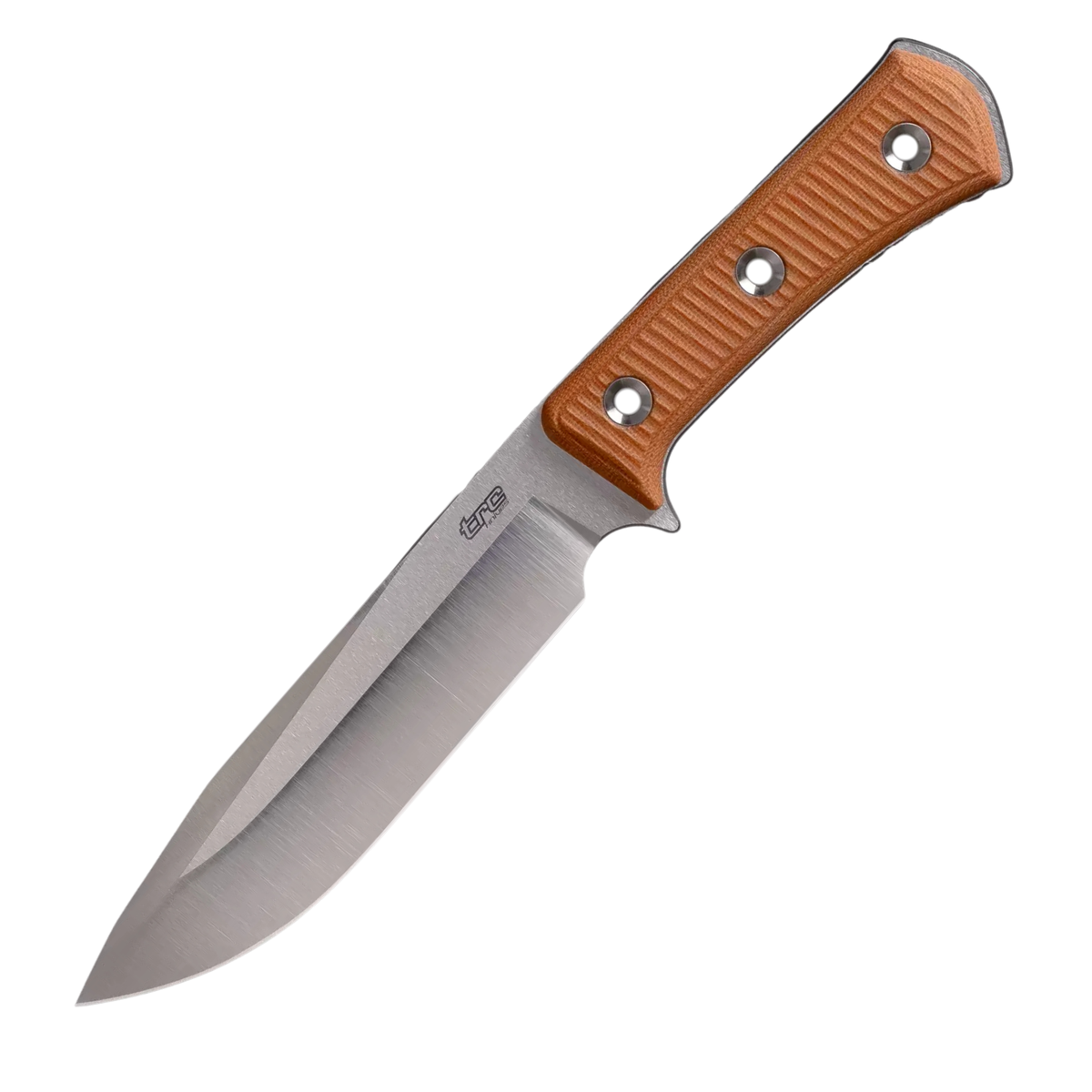 TRC Apocalypse Vanadis 4 Extra, coltello a lama fissa da sopravvivenza e outdoor, lama in acciaio Vanadis 4 Extra, manico in Micarta marrone e fodero Kydex nero