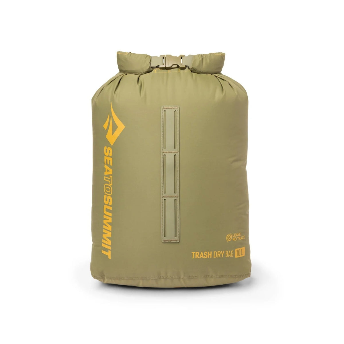 Sea to Summit Trash Dry Bag 10L sacca stagna impermeabile per la gestione dei rifiuti durante escursioni e bushcraft. Dotata di chiusura roll-top, passanti per il fissaggio esterno allo zaino e rivestimento interno per sacchetti monouso, ideale per la filosofia Leave No Trace.