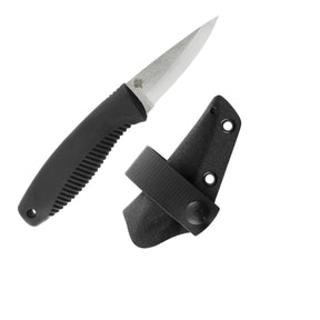 Peltonen M23 Ranger Cub N690 coltello a lama fissa compatto con lama in acciaio inossidabile, impugnatura ergonomica in TPE e fodero in cuoio o kydex per outdoor, bushcraft ed EDC.