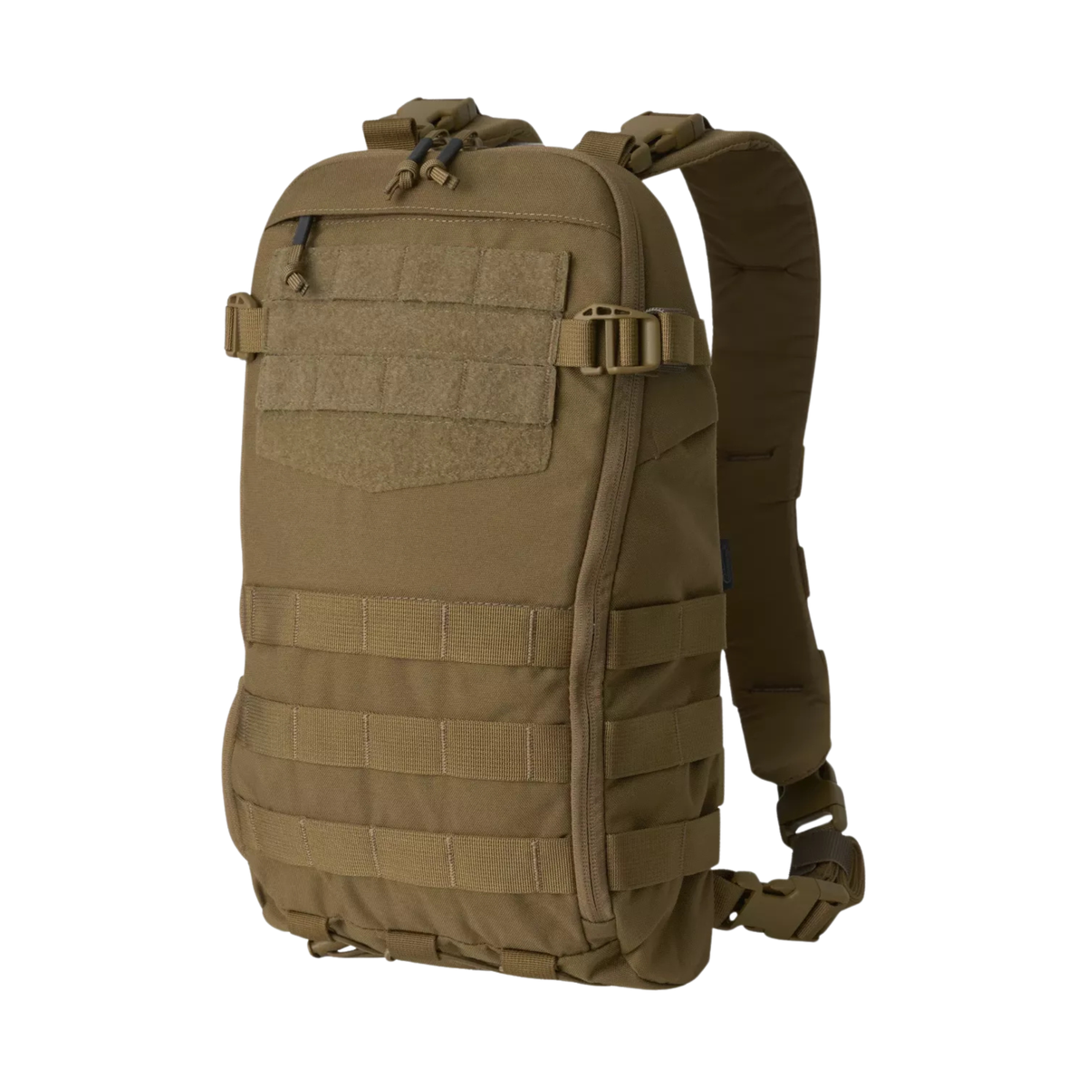 Zaino tattico compatto Helikon-Tex Guardian Smallpack da 7.5 litri, compatibile con i chest rig Guardian, dotato di sistema PALS/MOLLE, scomparto per idratazione e pannello in velcro per patch ID