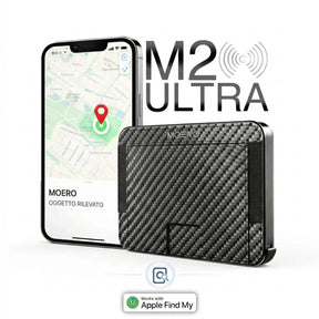 MOERO | M2 ULTRA CARBON BLACK - Portafoglio MagSafe con localizzatore - BackPacco - BP-MOERO-M2ULTRA-CARBON-BLK
