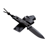 TRC Urban Tactical Signature Series Coltello a lama fissa in acciaio Elmax e impugnatura in carbonio. Versatile coltello da esterno e tattico con fodero Kydex e sistema di trasporto per cintura.