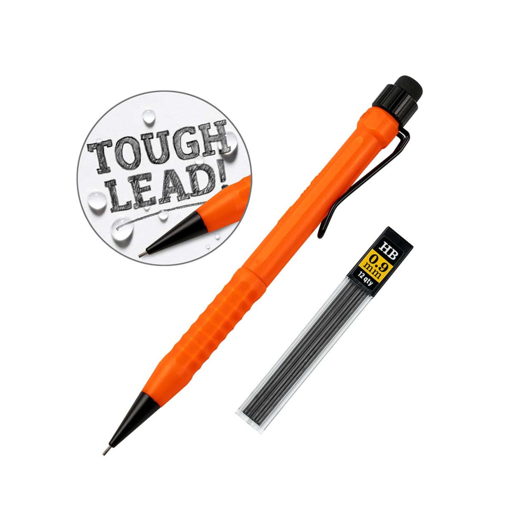 Rite in the Rain Precision Pencil OR9 matita meccanica tattica con mina HB 0.9 mm e ricariche incluse, progettata per scrittura resistente su superfici umide e condizioni estreme, ideale per attività outdoor e survival.