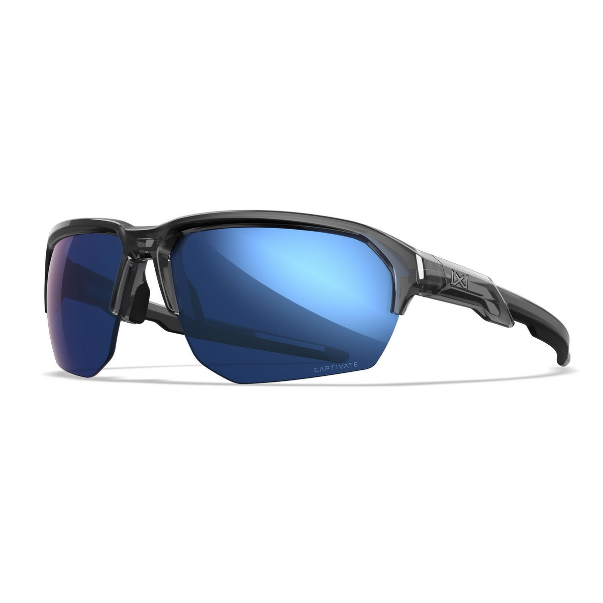Occhiali da sole polarizzati Wiley X WX JAKL CHJKL09 con lenti CAPTIVATE Blue Mirror, protezione UV 100%, design semi-rimless per attività outdoor e sportive, su backpacco.it