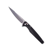 Coltello chiudibile EDC ACTA NON VERBA A300 con lama liscia stile drop point dal profilo dritto e sottile. Impugnatura ergonomica zigrinata ad alto grip dotata di meccanismo di blocco e pulsante di sicurezza laterale. Ideale per porto quotidiano ed escursionismo.