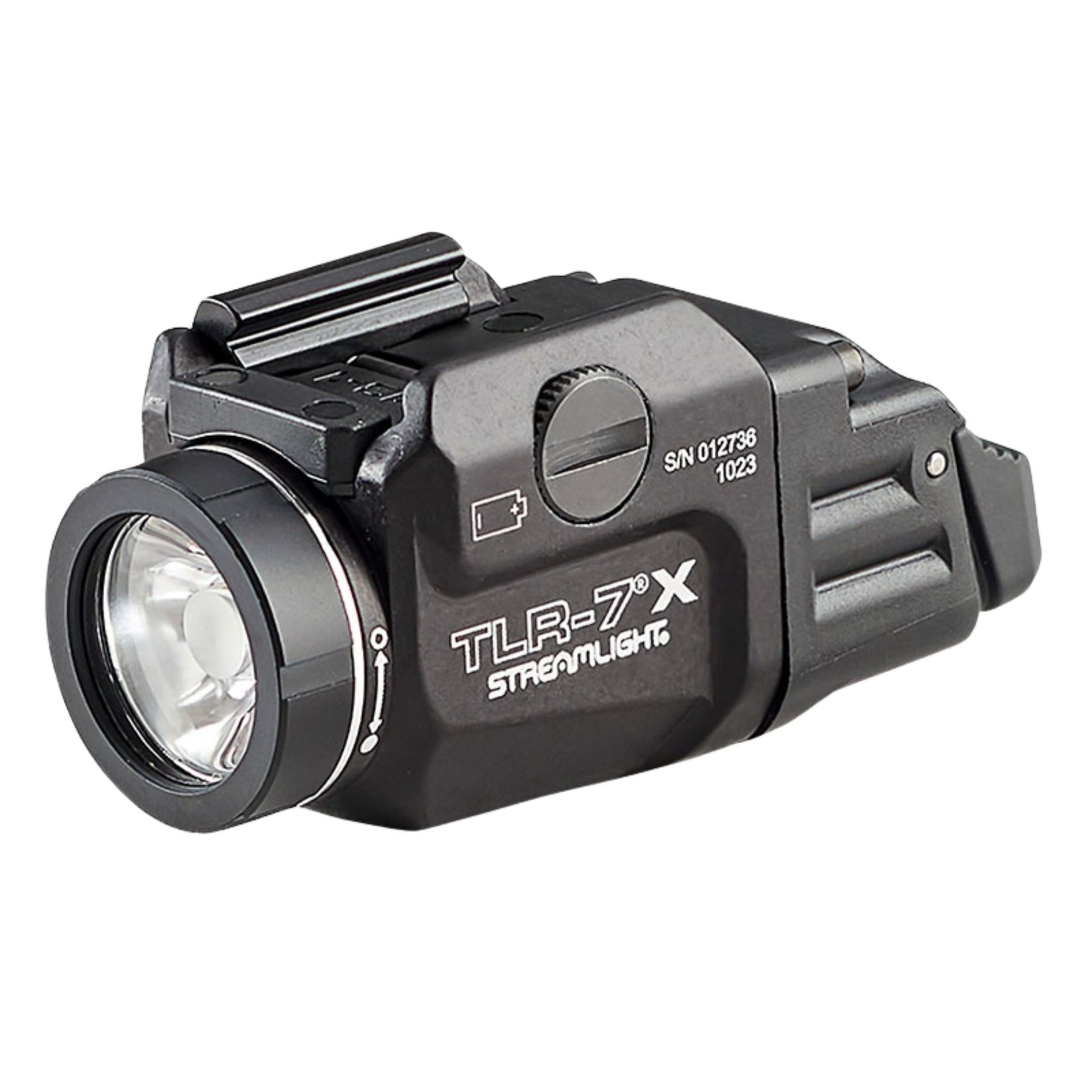 Streamlight TLR-7 X torcia tattica sottocanna compatta con attacco rapido per armi corte, pulsanti di attivazione posteriori ambidestri e ottica TIR per un fascio luminoso concentrato e ampia illuminazione periferica.