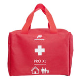 Pharmavoyage First Aid Kit Pro XL. Borsa di primo soccorso familiare in tessuto resistente con maniglie. Kit completo di bende, coperta emergenza, forbici e materiale per medicazione in scomparti organizzati. Soluzione medica portatile per casa e viaggi di gruppo.