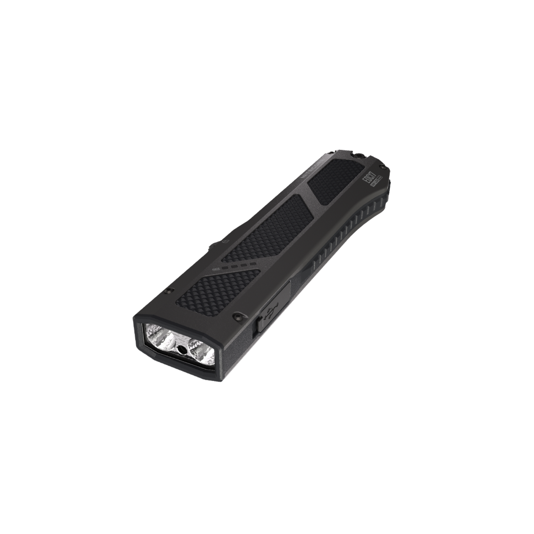 Torcia tattica Nitecore EDC17 da 1500 lumen, ricaricabile via USB-C, design rettangolare nero piatto in polimero, ideale per il trasporto quotidiano (EDC) e uso professionale