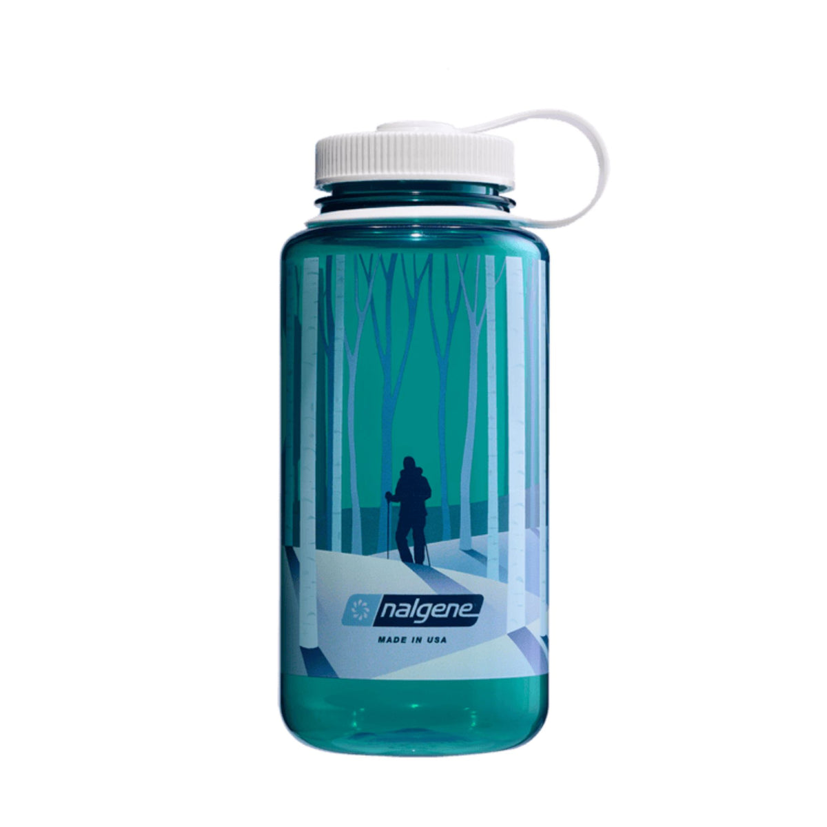 NALGENE | WIDE MOUTH NEGATIVE LANDSCAPE PRINT BOTTLE Trout with Landscape Forest - Borraccia a bocca larga 0.94 L in edizione limitata