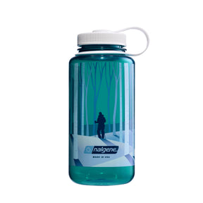 NALGENE | WIDE MOUTH NEGATIVE LANDSCAPE PRINT BOTTLE Trout with Landscape Forest - Borraccia a bocca larga 0.94 L in edizione limitata