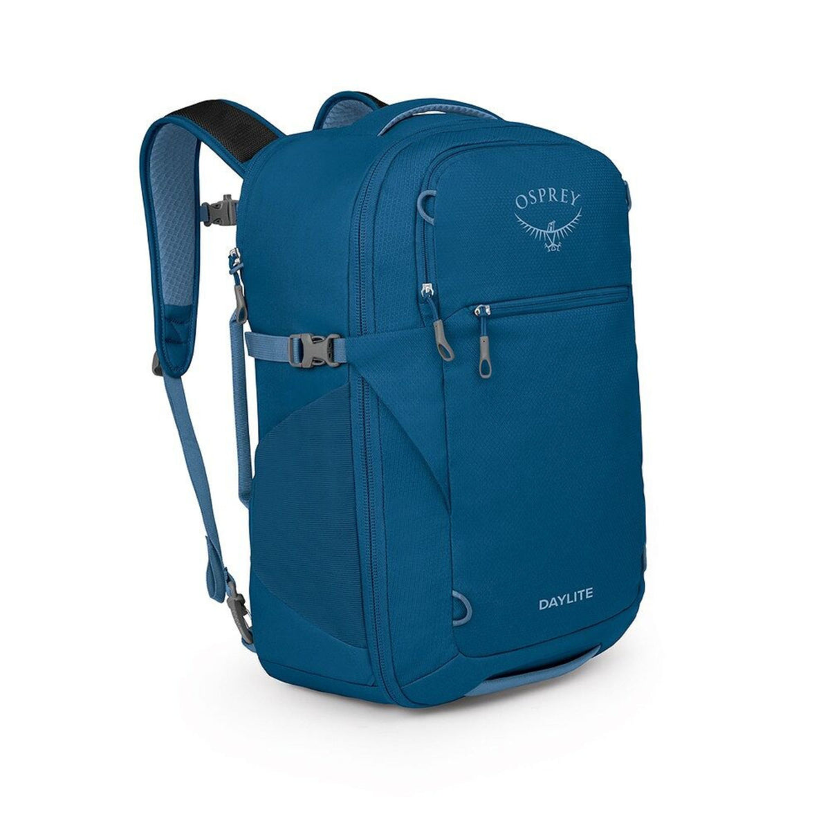Osprey Daylite Carry-On Travel Pack 35 zaino da 35 litri ottimizzato per i viaggi con spallacci imbottiti, tasca frontale con zip, cinghie di compressione e tasche laterali elasticizzate. Un bagaglio a mano versatile ideale per escursioni e spostamenti.