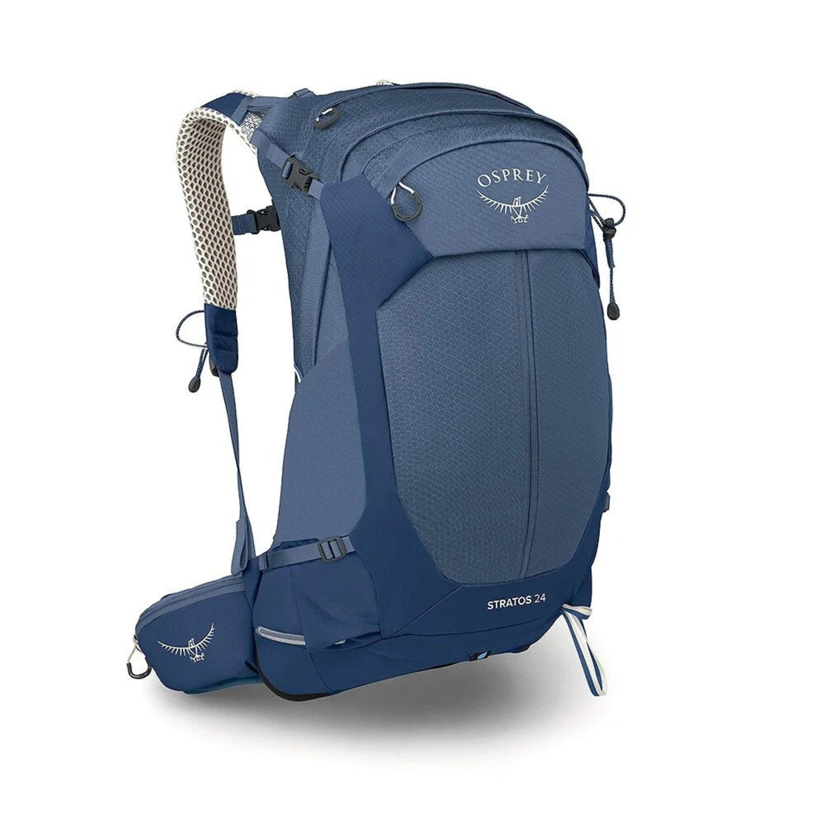 Osprey Stratos 24 Zaino uomo da 24 L Collezione 2026 con schienale ventilato AirSpeed pannello frontale, tasca porta attrezzi e cintura ventrale imbottita con tasche ideale per hiking e outdoor tecnico.