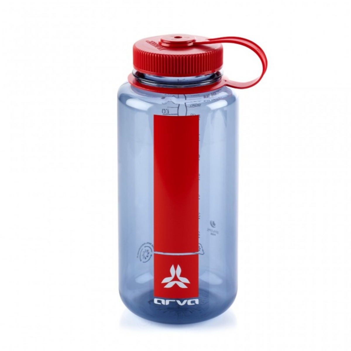 Borraccia Arva Gourde da 1 litro in Tritan, borraccia blu outdoor con tappo rosso a bocca larga e fascia segna livello rossa, ideale per trekking e campeggio, SU BACKPACCO.IT