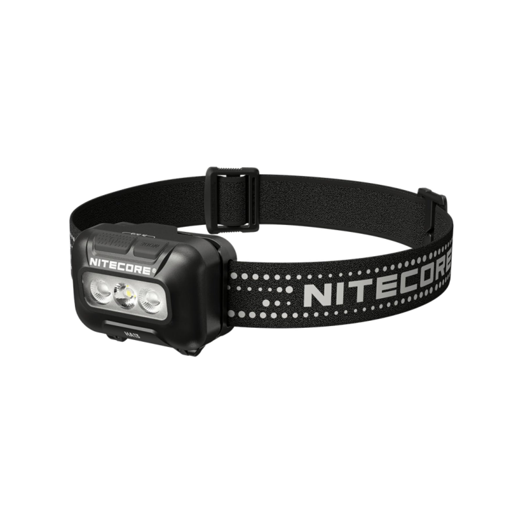 Nitecore HA13 torcia frontale compatta con triplo LED e fascia elastica regolabile con dettagli riflettenti, alimentazione IBRIDA. Collezione 2026.
