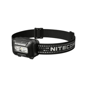 Nitecore HA13 torcia frontale compatta con triplo LED e fascia elastica regolabile con dettagli riflettenti, alimentazione IBRIDA. Collezione 2026.