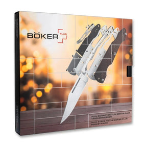 Boker Plus Advent Calendar Gent calendario dell'avvento con 24 caselle e kit di montaggio completo per coltello chiudibile tascabile gentleman con blocco lama backlock, unghiatura nail nick, guancette intercambiabili, clip e viteria per regalo di Natale, collezionismo ed EDC