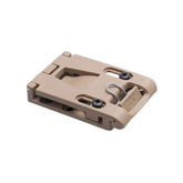 Extrema Ratio Belt Clip supporto modulare in polimero per fodero rigido con sistema di apertura a pressione e fori di fissaggio regolabili per porto a cintura.