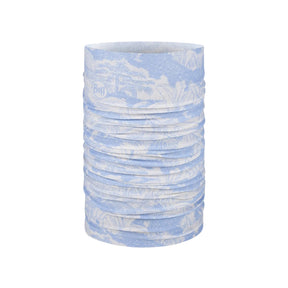 Buff Coolnet UV Neckwear LOER GLORY BLUE scaldacollo multifunzionale con protezione solare UPF 50+ ideale per attività all'aperto, corsa e trekking. Fascia elastica traspirante senza cuciture con logo visibile, perfetta per lo sport in estate.