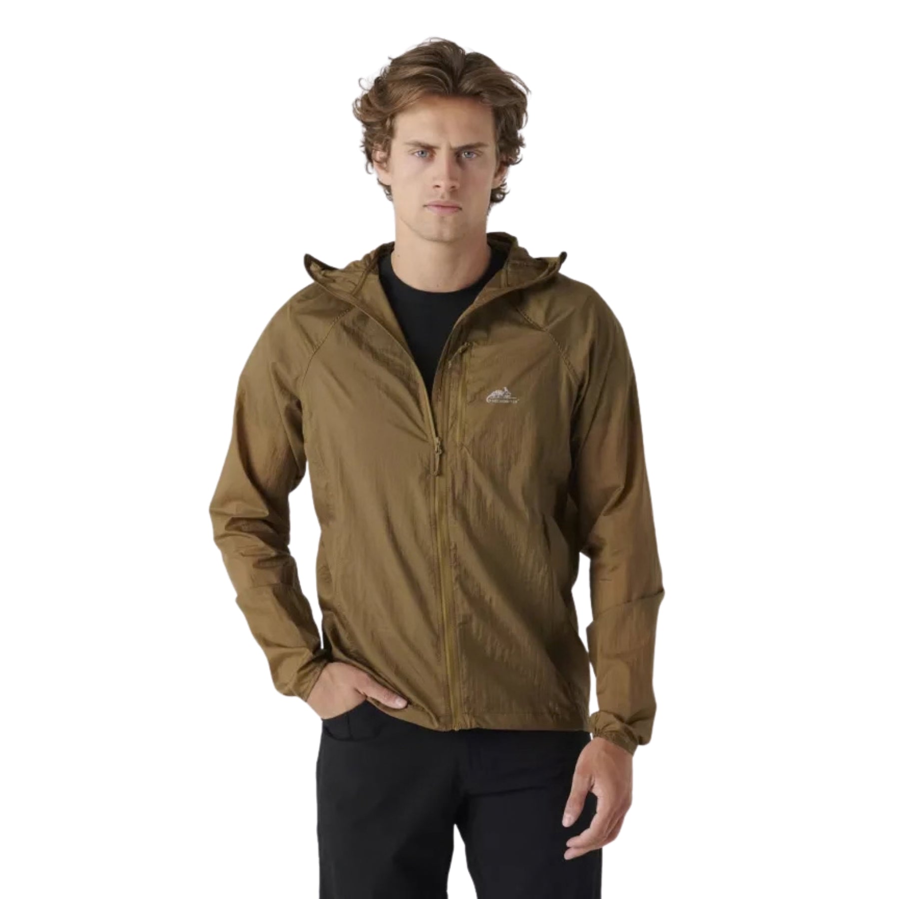 Giacca a vento Helikon-Tex Tramontane in Windpack Nylon, colore Coyote, ultraleggera, antivento e comprimibile
