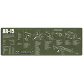 TekMat AR15 Gun Cleaning Mat tappetino per manutenzione armi con vista esplosa e specifiche tecniche dei gruppi di assemblaggio del fucile per banco da lavoro