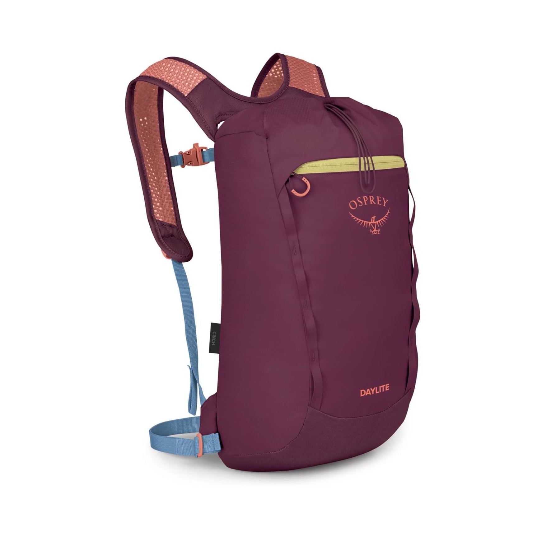 Osprey Daylite Cinch Zaino da 15 Litri con chiusura superiore a coulisse, spallacci traspiranti traforati e tasca frontale con zip. Accessorio versatile ideale per trekking leggero, escursioni e uso quotidiano.