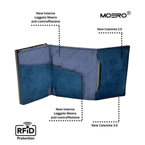 MOERO | PRO ZIP ALCANTARA BLUE - OIL GREEN - Portafoglio