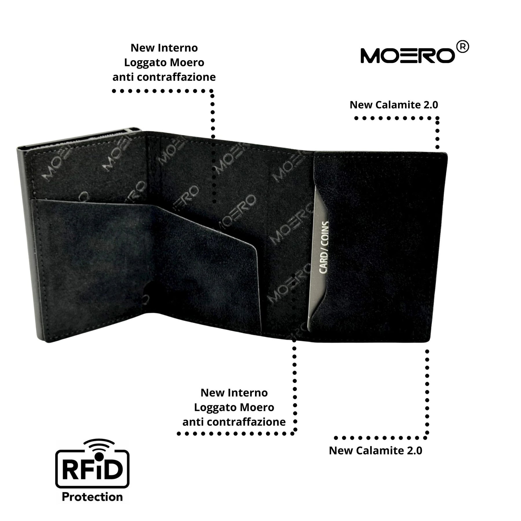 MOERO | PRO ZIP ALCANTARA BLACK - Portafoglio