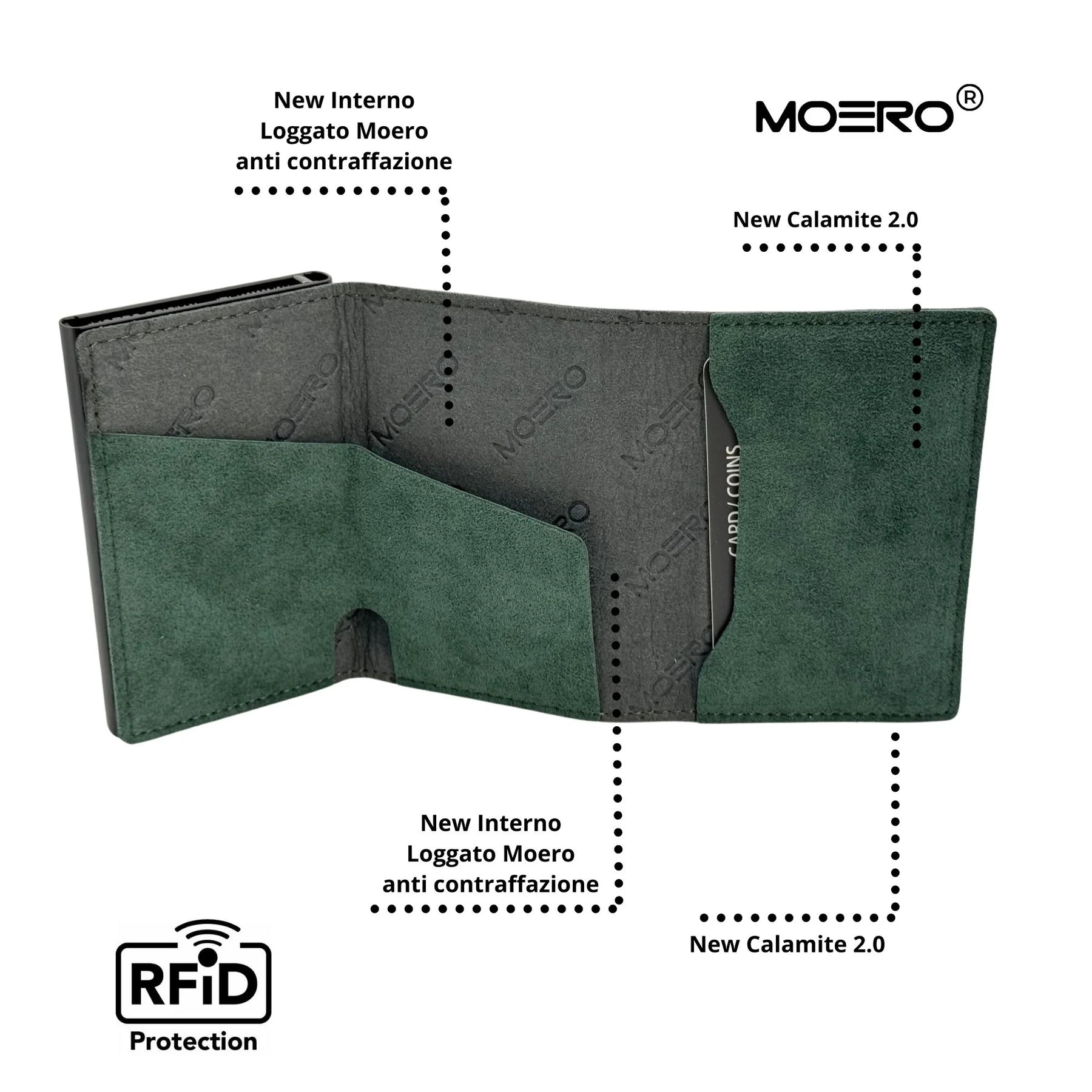 MOERO | PRO ZIP ALCANTARA GREEN - Portafoglio