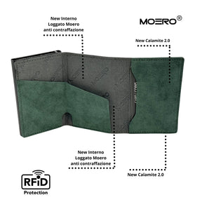 MOERO | PRO ZIP ALCANTARA GREEN - Portafoglio