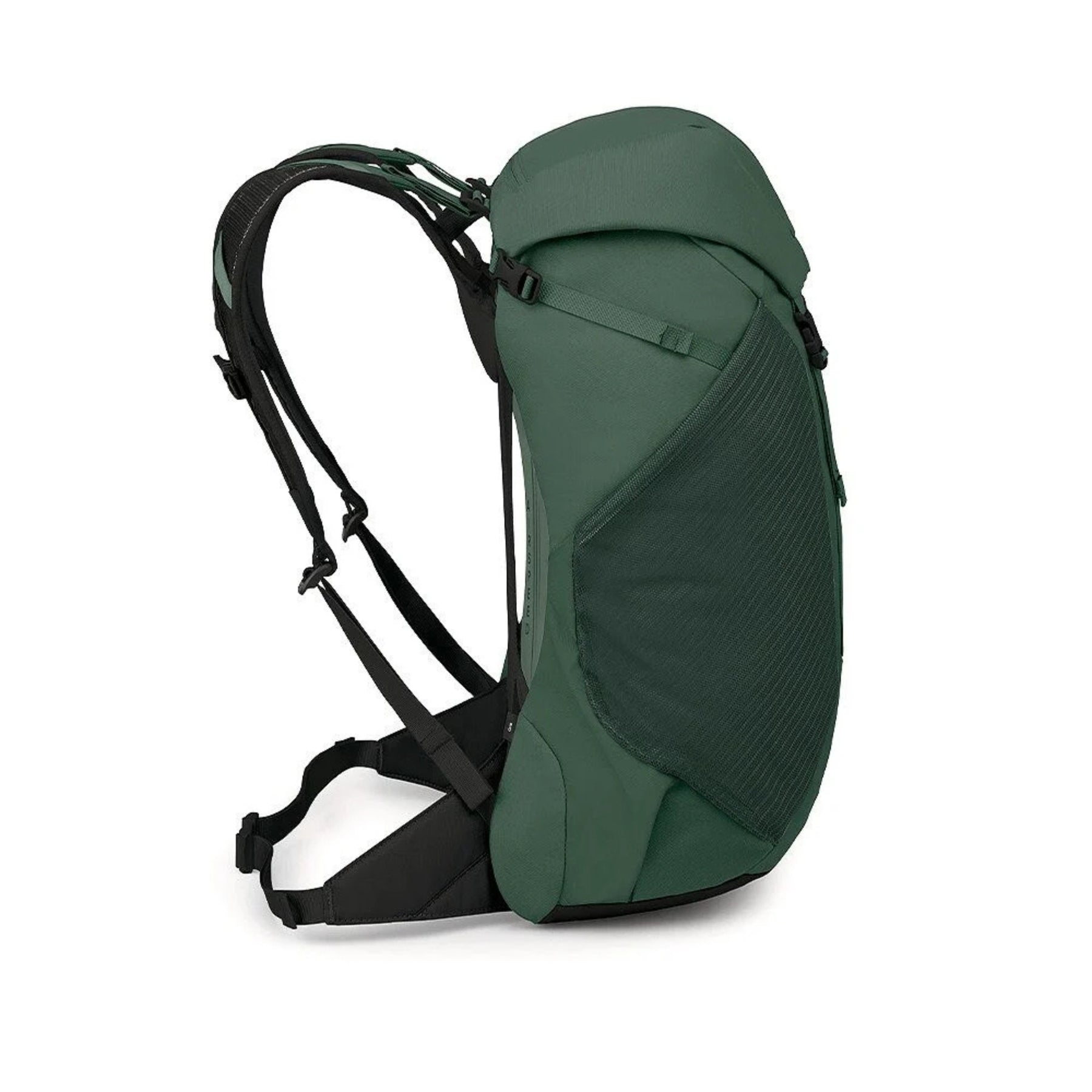 Osprey Hikelite LT 30 Zaino da 30 L ultraleggero da trekking ed escursionismo con schienale ventilato AirSpeed, tasche laterali in rete elasticizzata, spallacci ergonomici e chiusura a cappuccio con fibbie per outdoor su sfondo bianco.