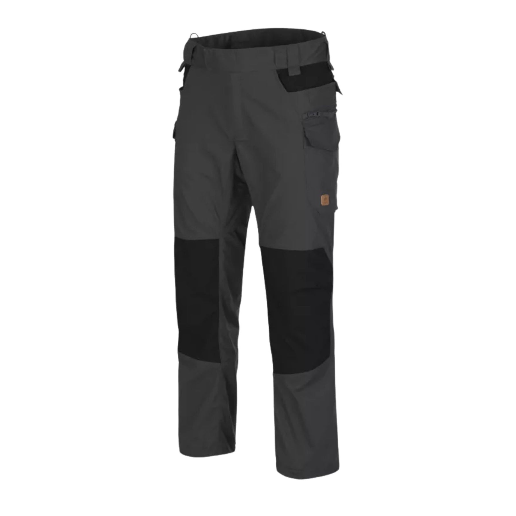 Helikon-Tex Pilgrim Pants pantaloni tecnici in tessuto DuraCanvas con rinforzi sulle ginocchia, tasche e vita rialzata per protezione renale. Ideali per bushcraft, escursionismo e attività outdoor impegnative.