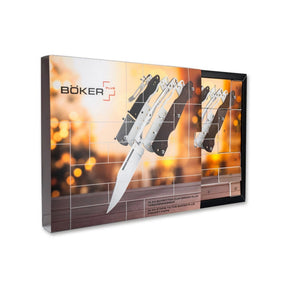 Boker Plus Advent Calendar Gent calendario dell'avvento con 24 caselle e kit di montaggio completo per coltello chiudibile tascabile gentleman con blocco lama backlock, unghiatura nail nick, guancette intercambiabili, clip e viteria per regalo di Natale, collezionismo ed EDC