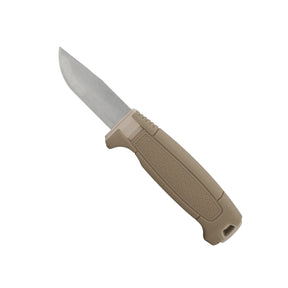 Morakniv Amberg Compact coltello a lama fissa compatto con profilo Scandi combinato, impugnatura ergonomica testurizzata ad alto grip con guardia salvadita e foro per cordino, ideale per outdoor, bushcraft ed escursionismo.