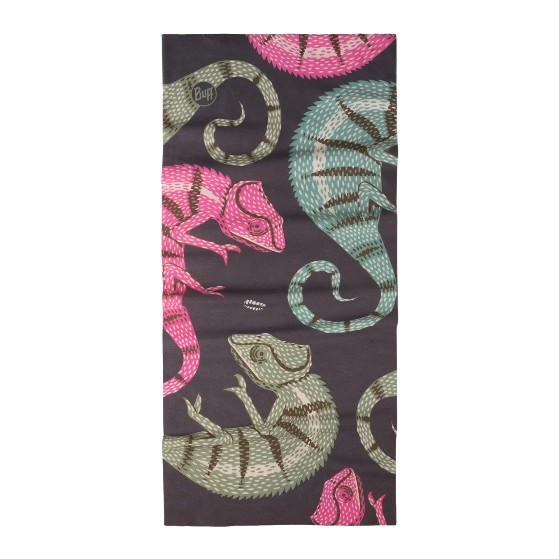 Buff Coolnet UV Neckwear PEKLY CHOMP MULTI scaldacollo multifunzionale con protezione solare UPF 50+ ideale per attività all'aperto, corsa e trekking. Fascia elastica traspirante senza cuciture con logo visibile, perfetta per lo sport in estate.