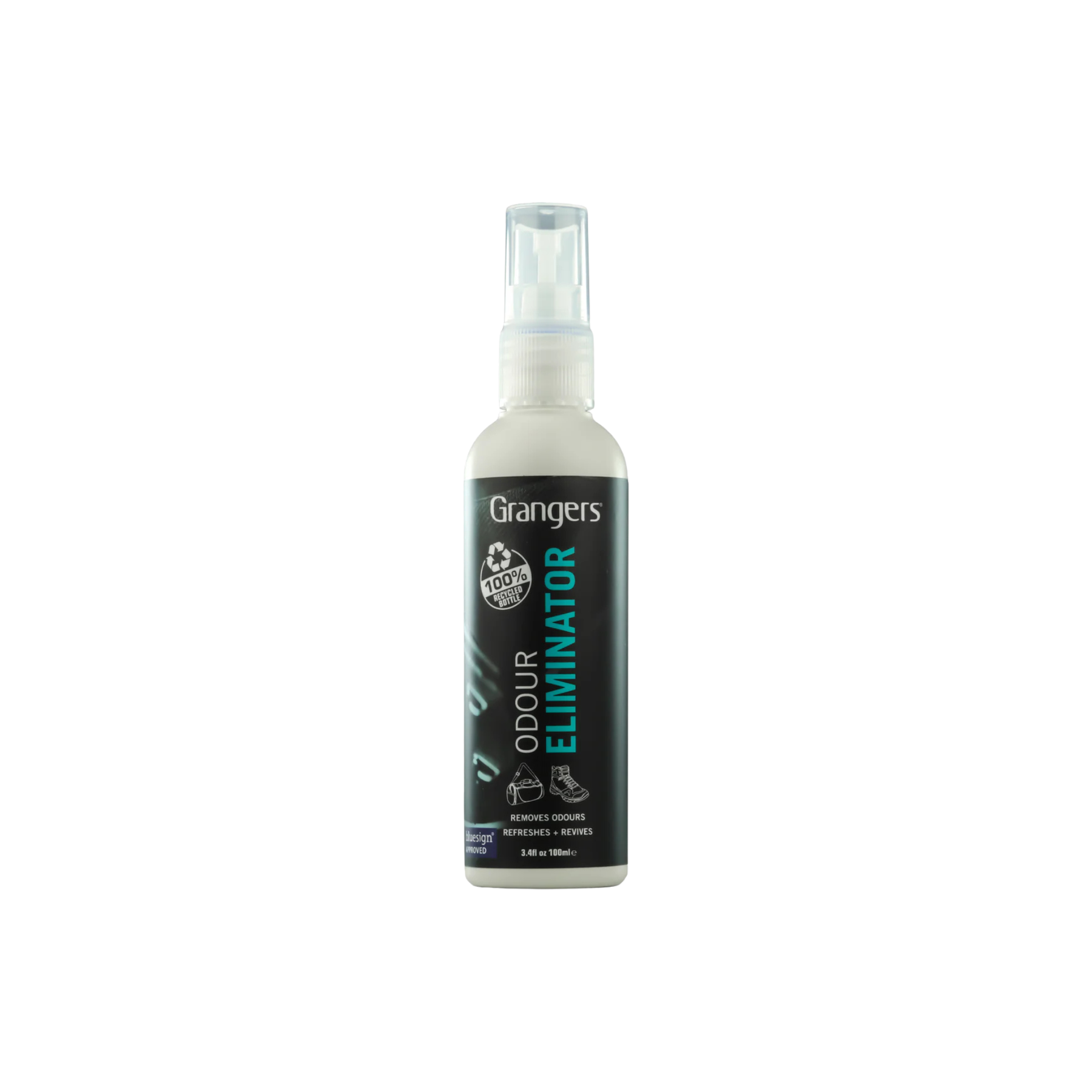 Grangers Odour Eliminator, neutralizzatore spray per odori di scarpe e attrezzatura, deodorante ecologico e rinfrescante, flacone grande da 275ml e flacone da viaggio da 100ml, su backpacco.it