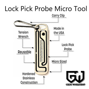 GRIM WORKSHOP | PROBE LOCK PICK MICRO TOOL - Portachiavi con grimaldello