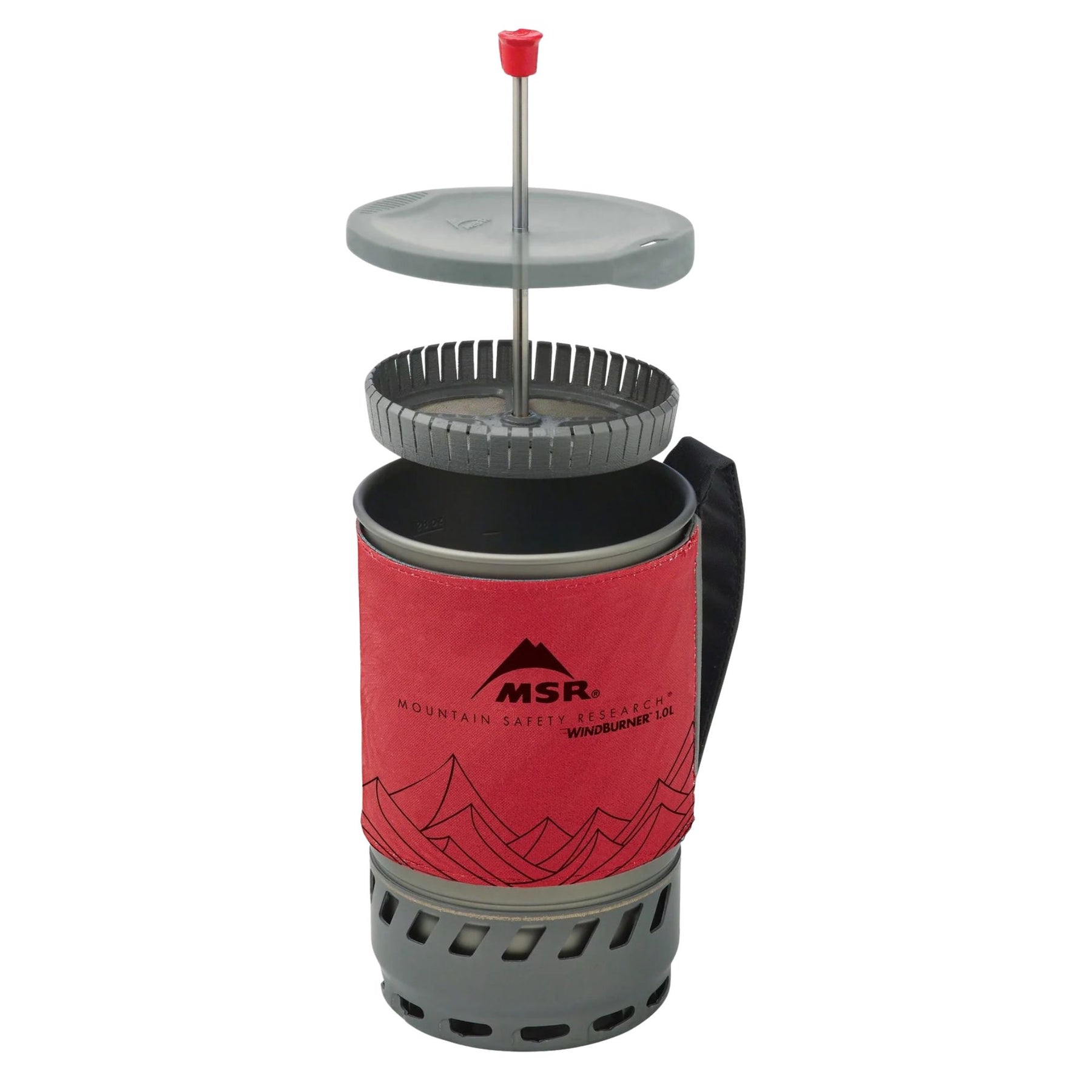 MSR WindBurner Coffee Press Kit pressa per caffè con filtro a rete ultra-fine e bordo flessibile compatibile con fornelli MSR WindBurner per preparare caffè in campeggio o escursioni.
