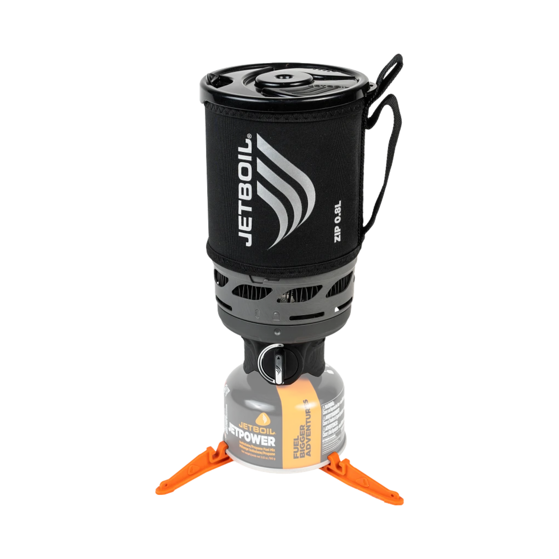Jetboil Zip Fast Boil System, fornello a gas per campeggio e trekking, sistema di cottura personale rapido, tazza da 0.8L con coibentazione nera e stabilizzatore arancione, SU BACKPACCO.IT