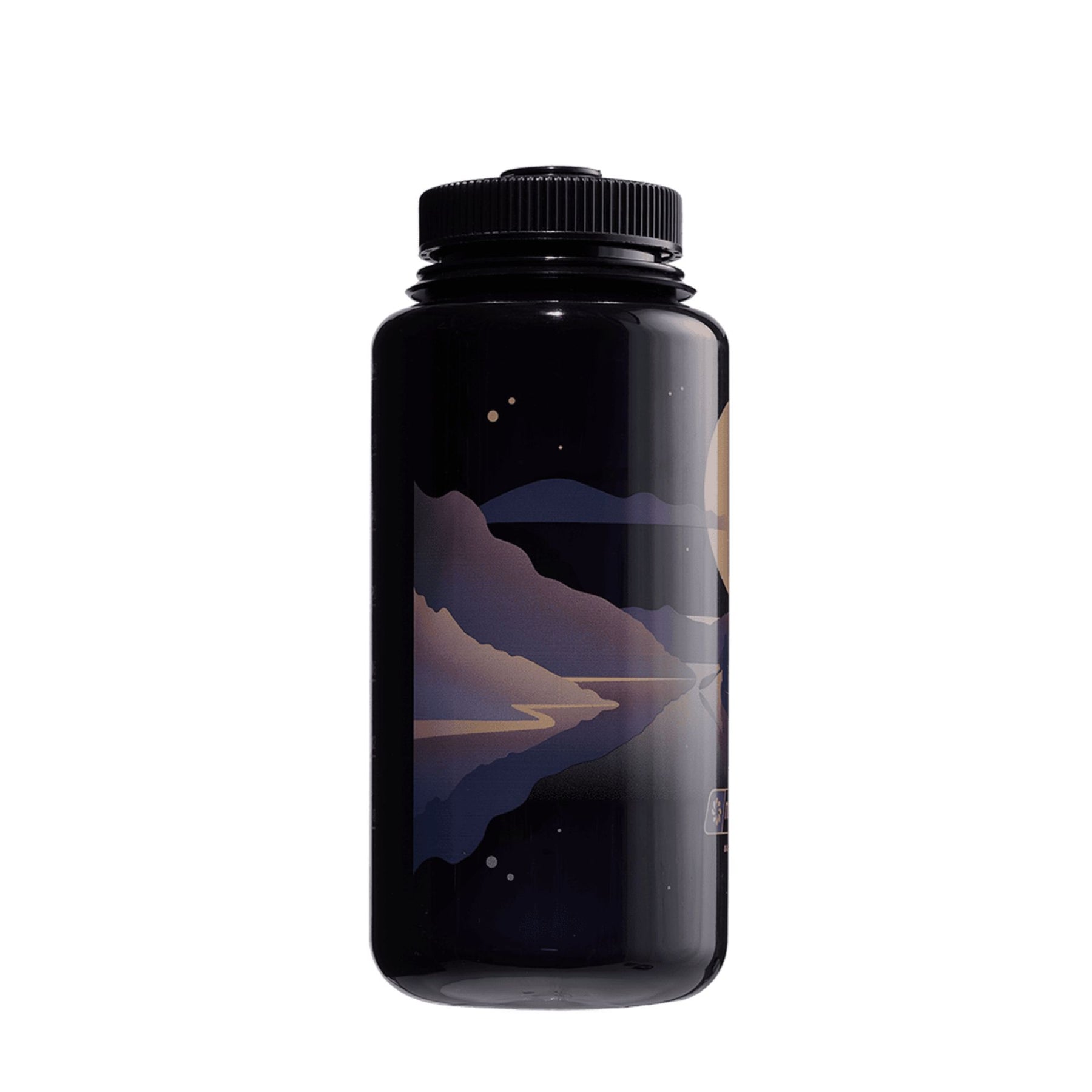 NALGENE | WIDE MOUTH NEGATIVE LANDSCAPE PRINT BOTTLE Odyssey Grey with Moonset - Borraccia a bocca larga 1 L in edizione limitata