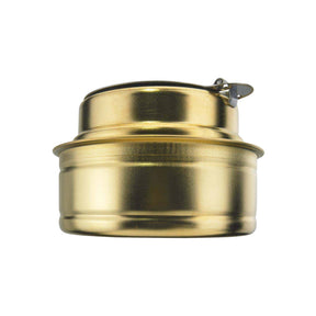 Esbit Alcohol Burner fornello ad alcool compatto in ottone con tappo a vite ermetico, guarnizione in gomma e regolatore di fiamma con manico pieghevole per cucina da campo, trekking, campeggio e bushcraft