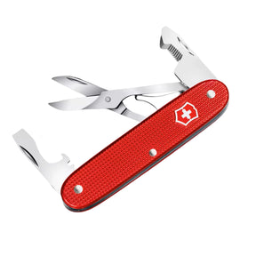 Victorinox Companion Slim Alox coltello multiuso ultra sottile con guance in alluminio zigrinato, forbici, apripacchi con punta cacciavite e apribottiglie. Strumento tascabile svizzero essenziale e resistente per il trasporto quotidiano.