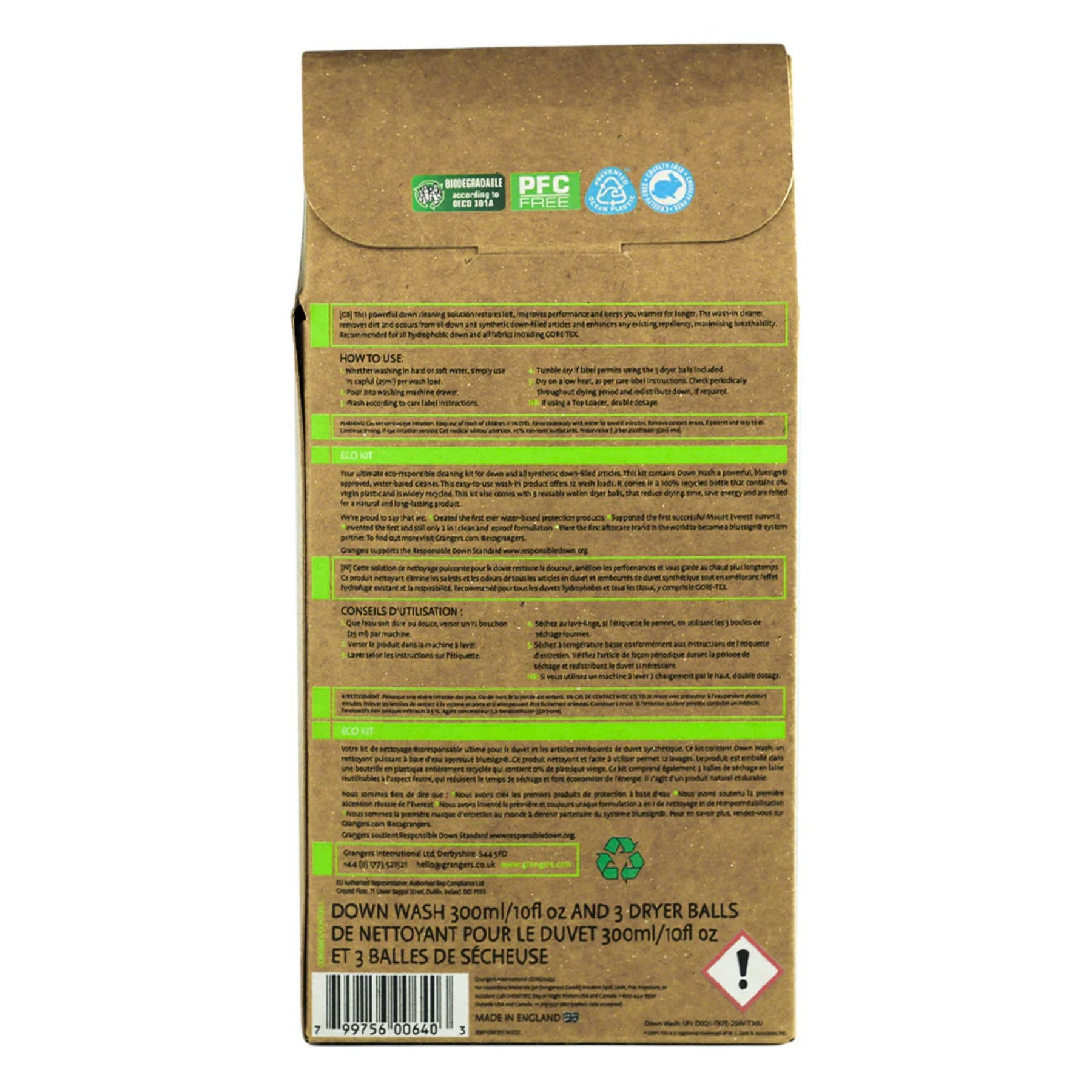 GRANGERS | DOWN WASH KIT - Kit per la cura dei piumini - BackPacco - BP-GRANGERS-DOWN-WASH-KIT