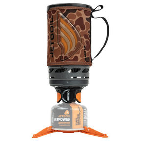 Jetboil Flash Fast Boil System fornello a gas da campeggio con tazza integrata da 1.0L munita di custodia isolante e indicatore termocromatico di ebollizione poggiato su cartuccia di combustibile Jetpower stabilizzata da treppiede per escursionismo e outdoor
