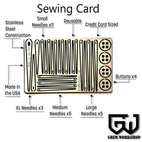 GRIM WORKSHOP | SEWING NEEDLE CARD - Set da cucito per portafoglio