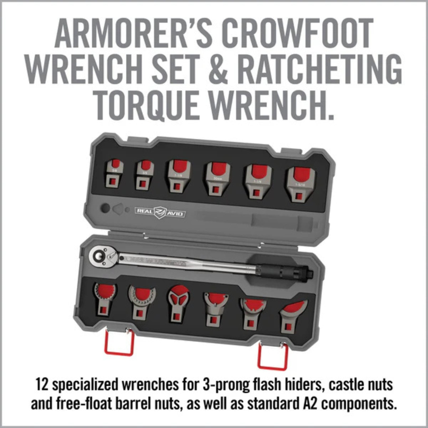 REAL AVID | MASTER - FIT 13 - PIECE AR15 CROWFOOT WRENCH SET - Chiave dinamometrica e set di chiavi - BackPacco - BP-REALAVID-AVMF13WS