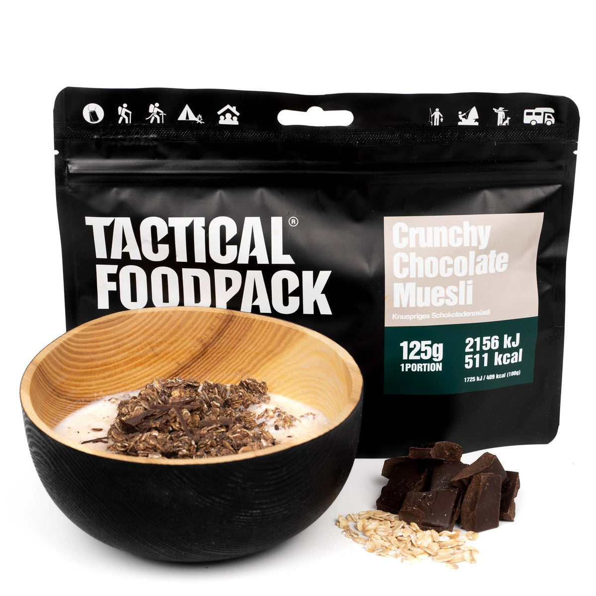 Tactical Foodpack | Crunchy Chocolate Muesli 125g - Musli croccante al cioccolato