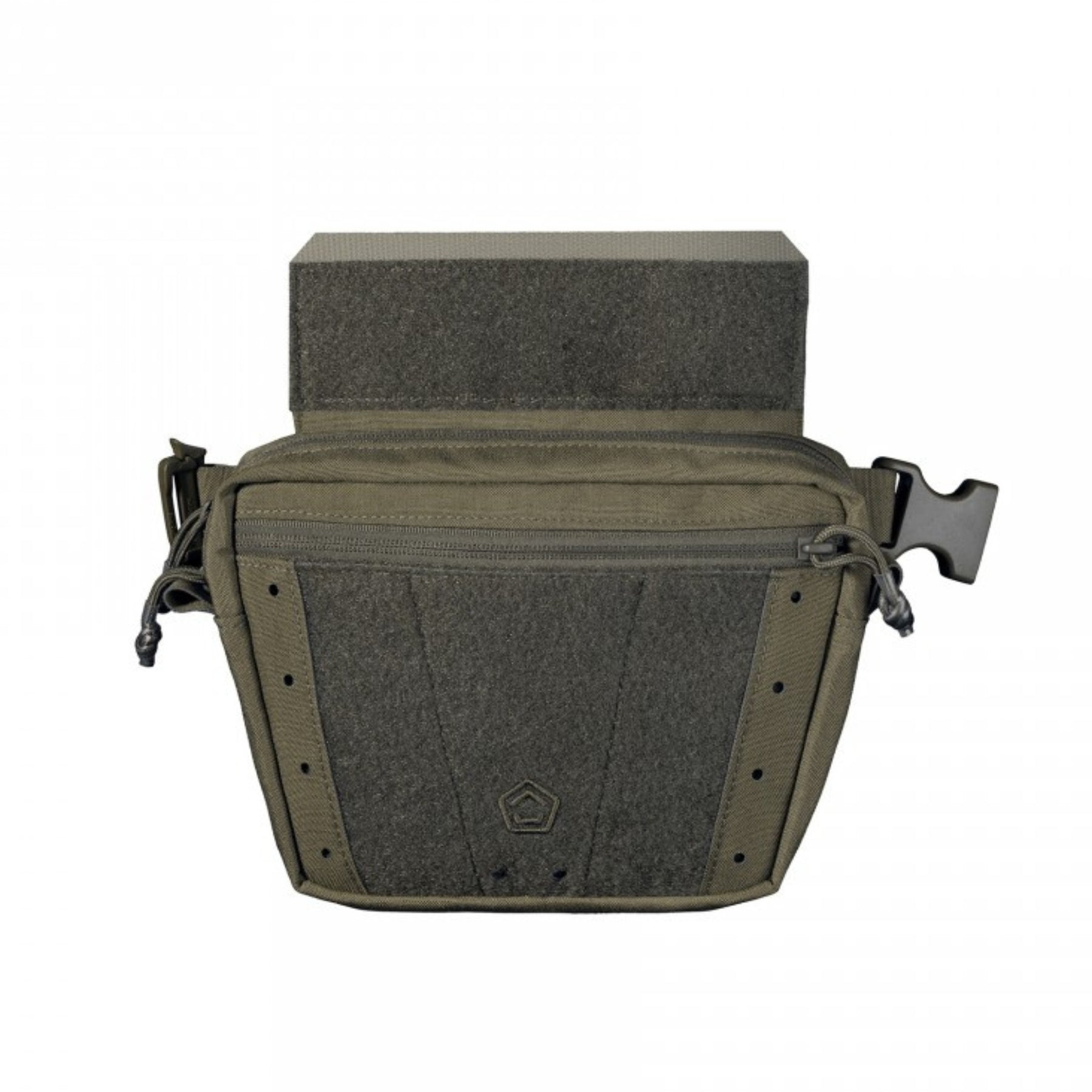 Pentagon Amina Dangler Pouch marsupio tattico multifunzione e tasca dangler per gilet portapiastre con pannello frontale a strappo per patch, fori di drenaggio e cinghia regolabile con fibbia a sgancio rapido per uso EDC e outdoor.